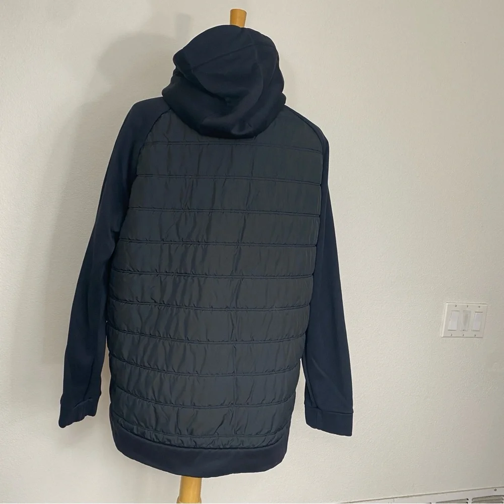 Nike Men's Black Hooded Partial Quilted Puffer Jacket Size Large Outdoor Active - Picture 2 of 16